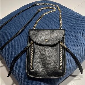 Black Leather Crossbody Bag